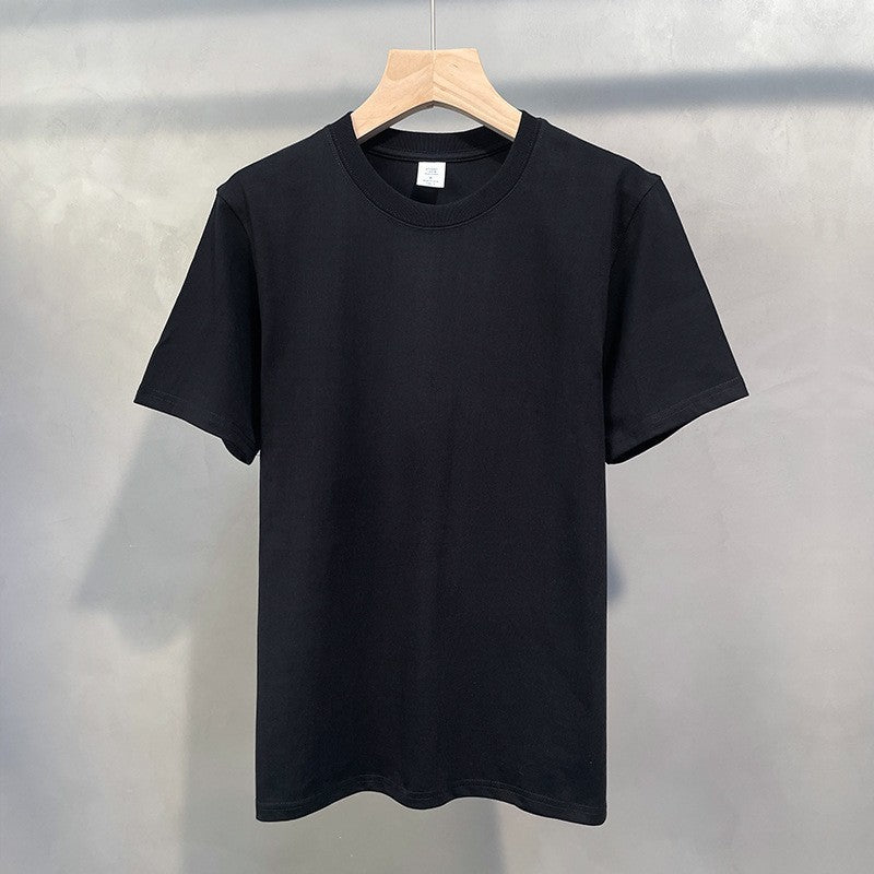 Camiseta informal de verano para mujer, color liso, cuello redondo, manga corta, sin mangas