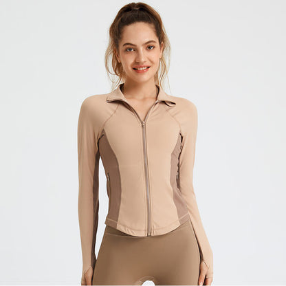 Women Fashion Casual Long Sleeve Zipper Cardigan Stretch Quick Dry Running Yoga Sports Jacket