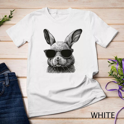 Camiseta holgada informal con estampado de conejo de Pascua para mujer