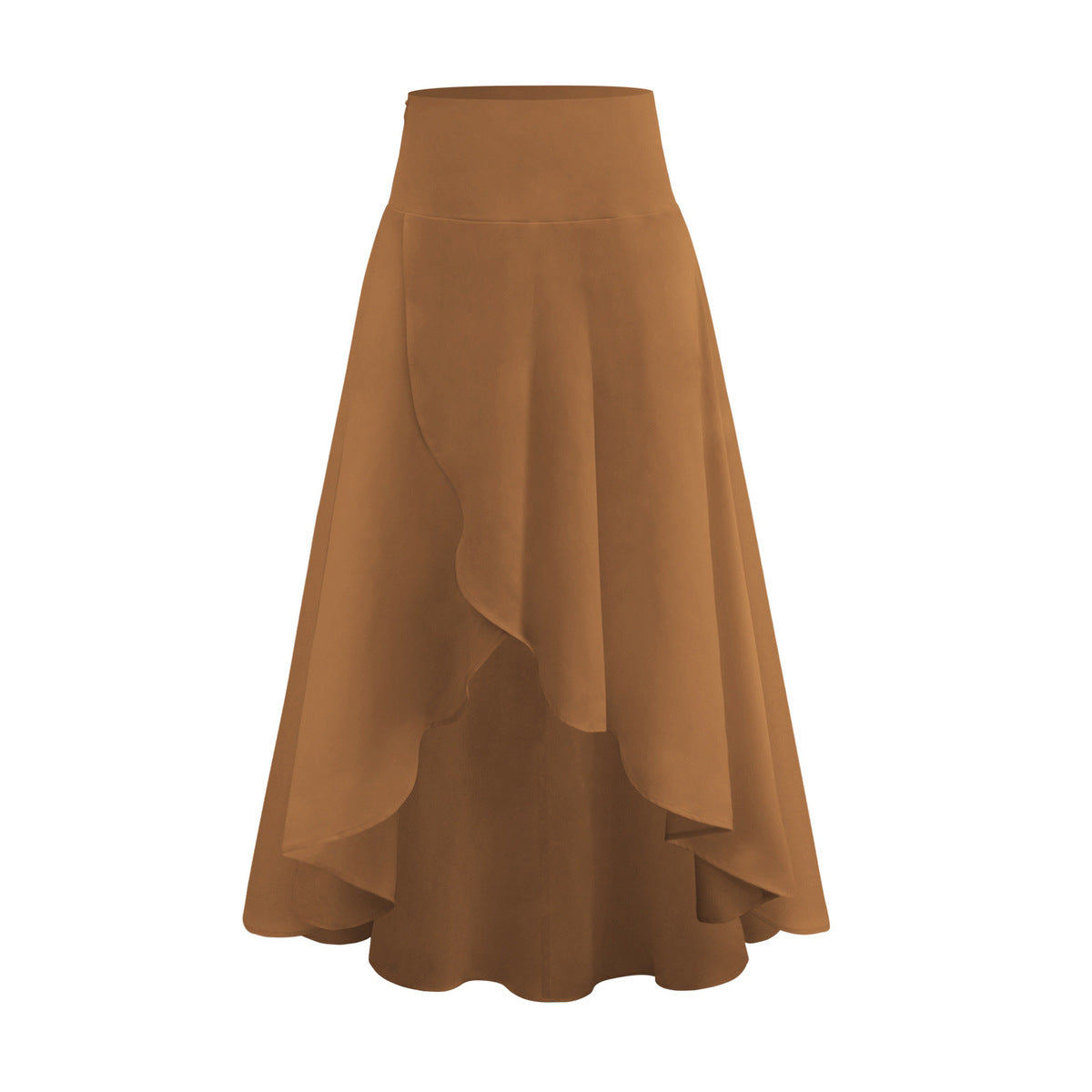 Summer Women Casual Solid Color Loose Irregular Skirt