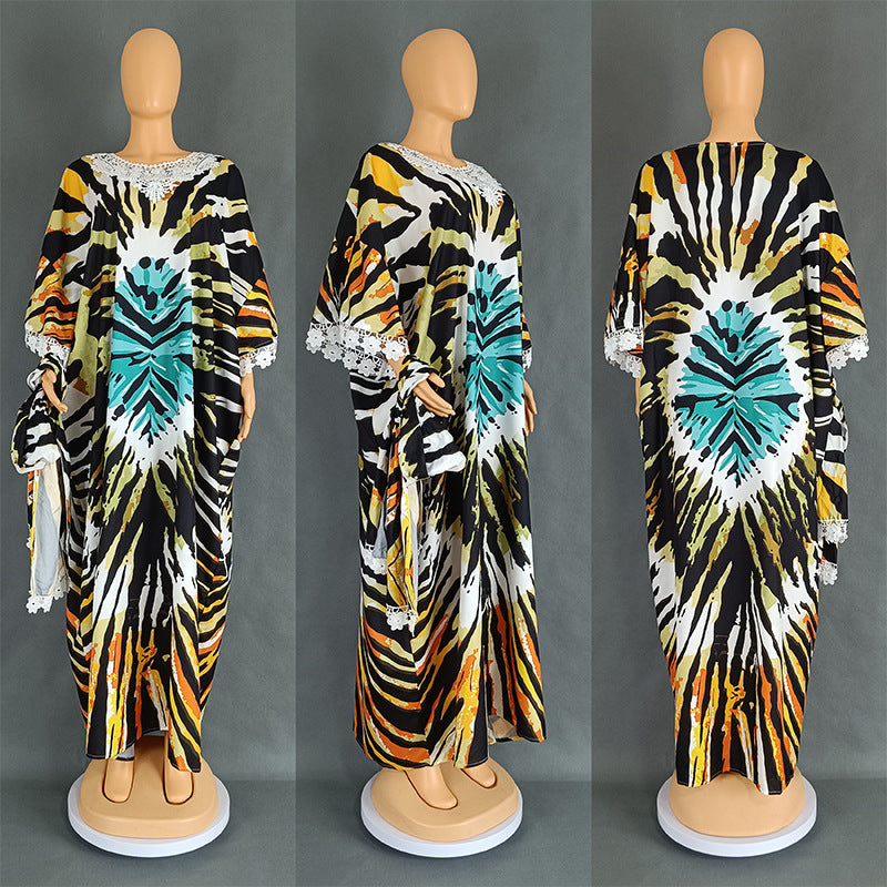 Women Casual Loose Graphic Print Plus Size Dress