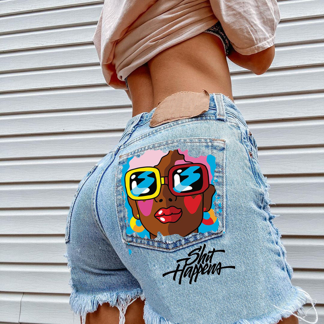 Women Summer Loose Edgy Vintage Casual High Waist Denim Shorts