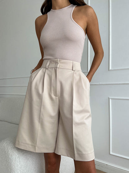 Women Fashion Casual Loose High-Waist Shorts