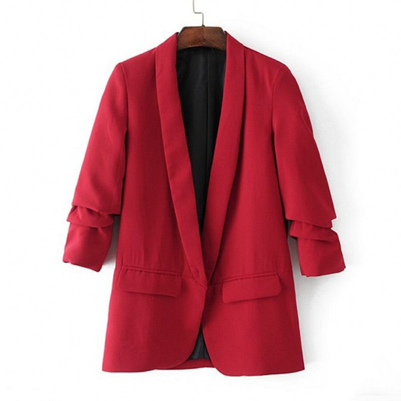 Blazer casual de color sólido de moda para mujer