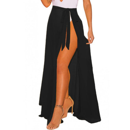 Women Fashion Casual Beach Sun Protection Chiffon Strap Skirt Cover Up