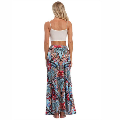 Women Casual Fashion Leopard Print Maxi Skirt