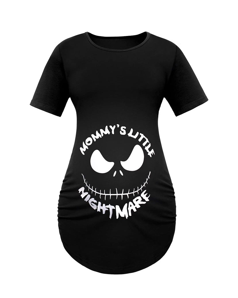 Pregnant Women Casual Printed Round Neck Short-Sleeve T-Shirt