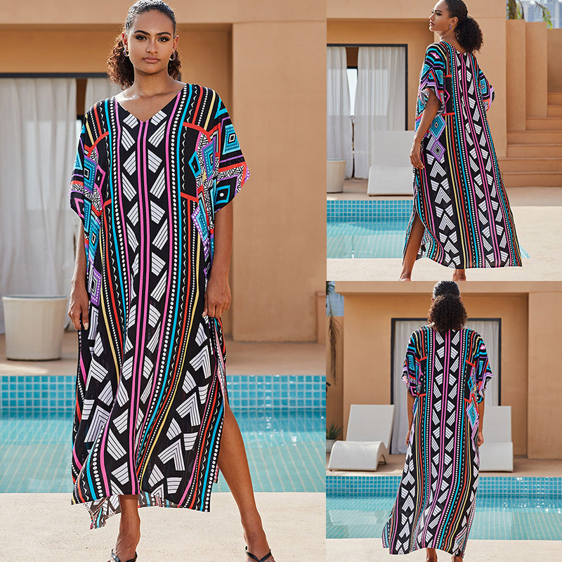Traje de baño informal con estampado de mariposas para mujer, ideal para vacaciones en la playa
