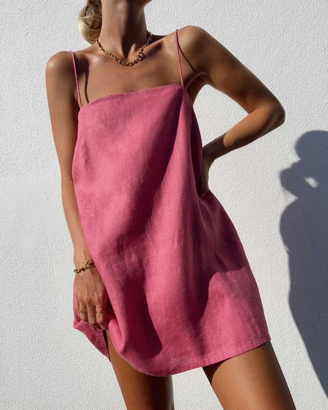 Women Casual Comfortable Cotton And Linen Dress