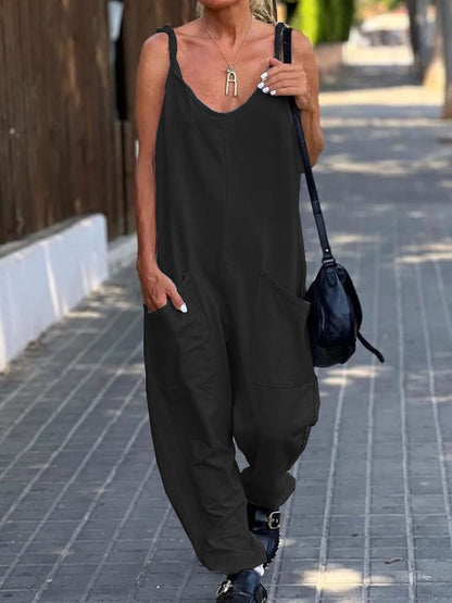 Women'S Fashion Casual Loose Suspender Jumpsuit