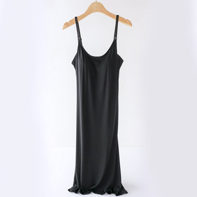 Pregnant Women Fashion Casual Strap Breathable Breastfeeding Dress