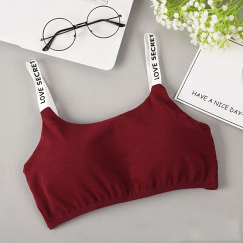 Women Basic Casual Letter Printing Color Blocking Breathable Bra
