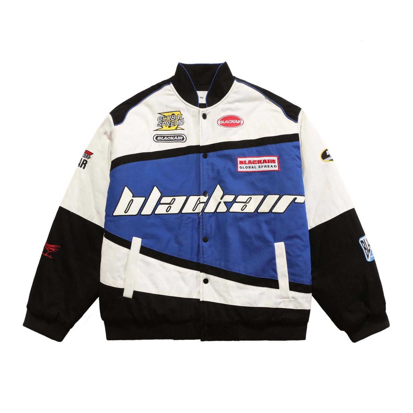 Chaqueta de béisbol de motociclista de manga larga informal con estampado de bloques de color estilo deportivo a la moda para mujer