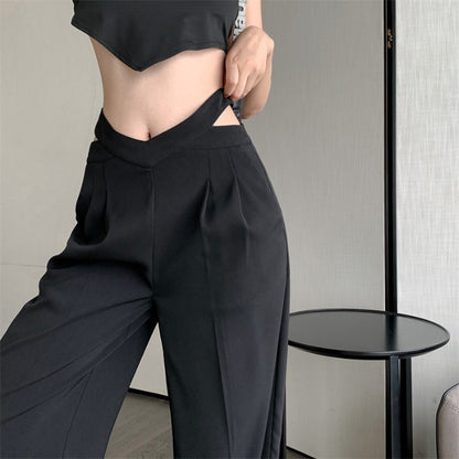 Fashion Women Wide-Leg Casual Summer High Waist Loose Pants