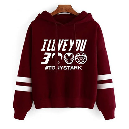 Sudadera con capucha holgada informal con estampado de letras y rayas de doble barra para mujer