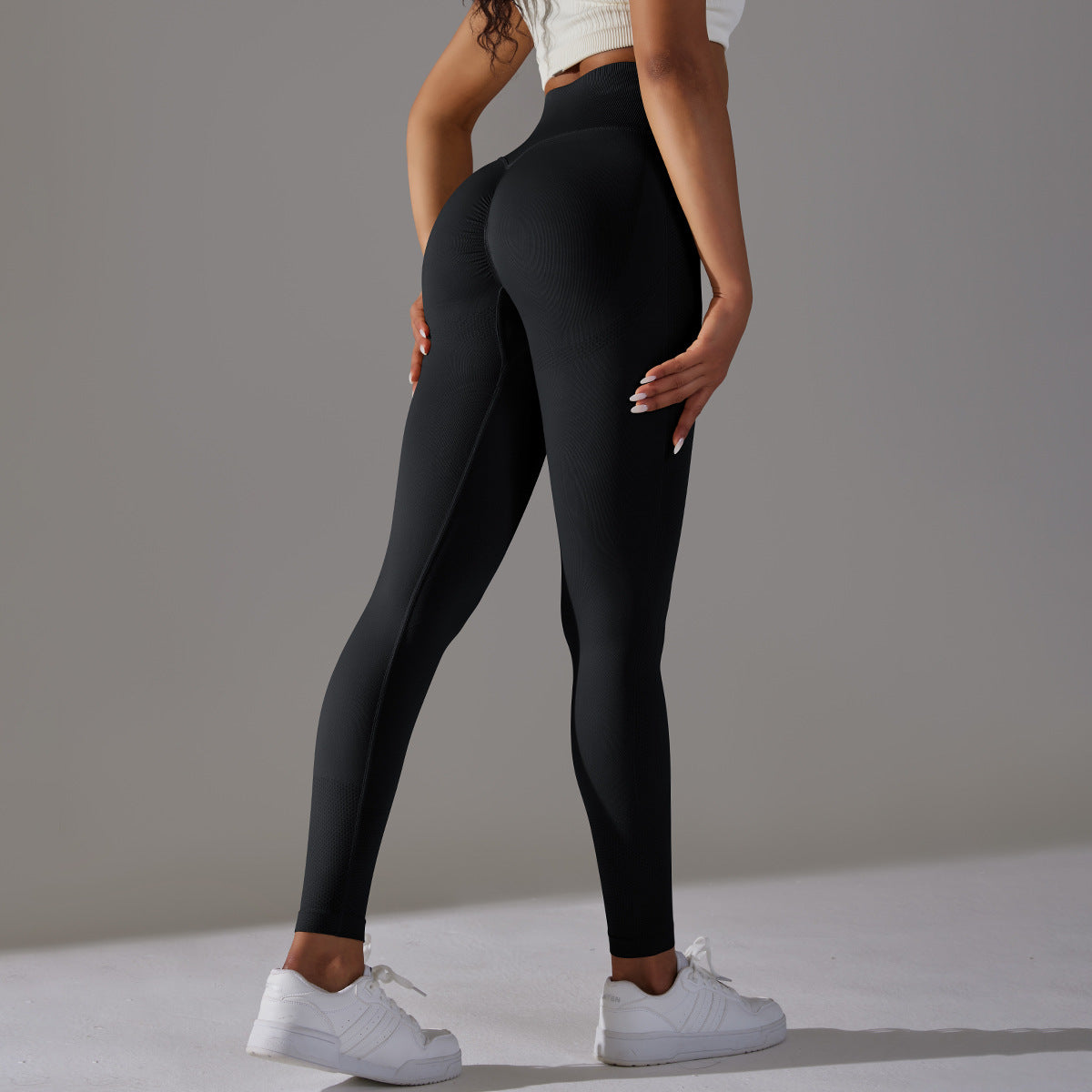 Pantalones de yoga deportivos de cintura alta para mujer, informales, a la moda, con efecto vientre plano y cadera.