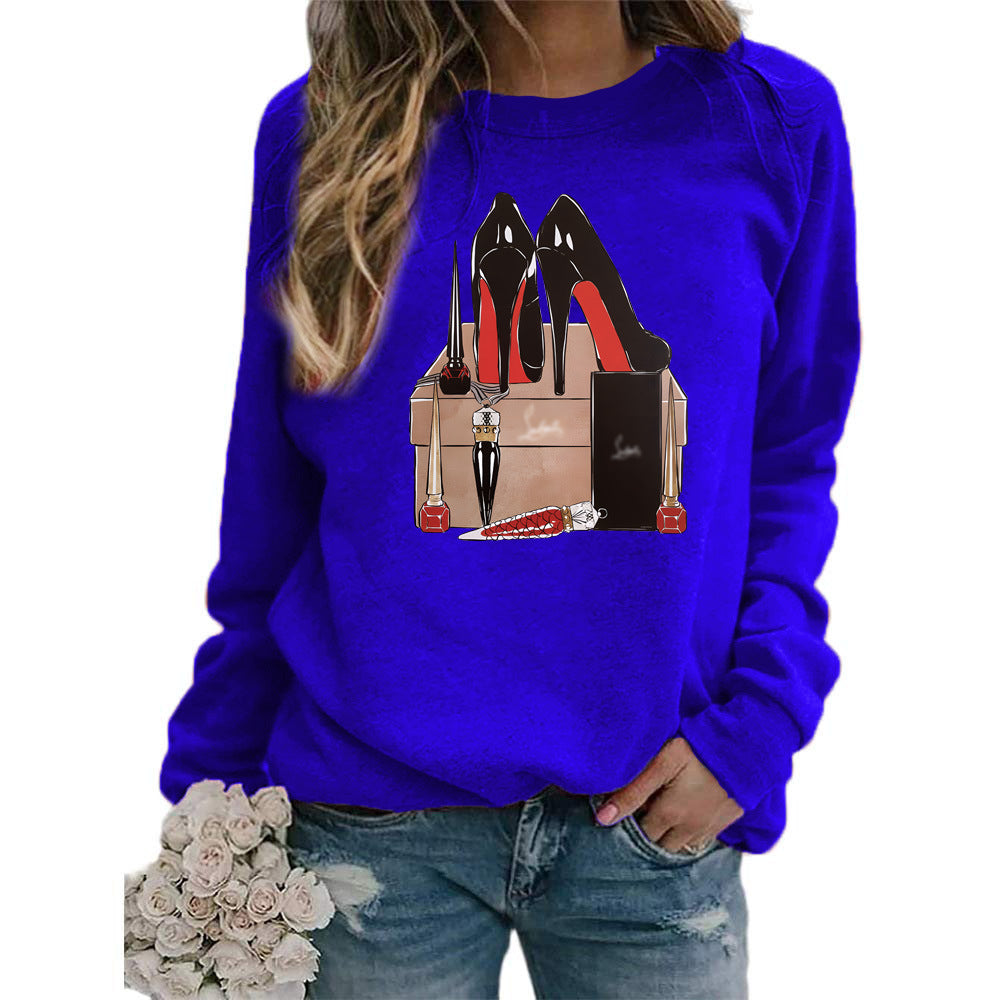 Sudadera con capucha de manga larga y cuello redondo con estampado informal a la moda para mujer