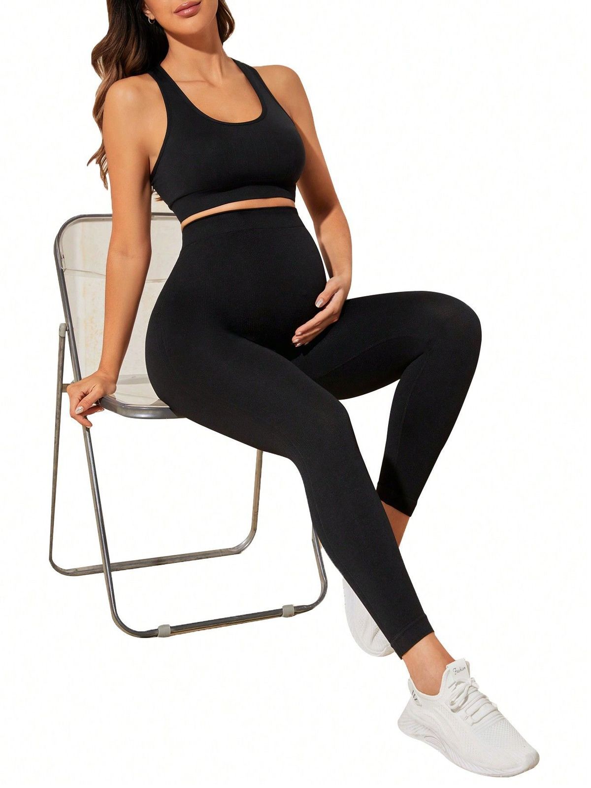 Women Fashion Casual Belly-Supporting Seamless Yoga Pregnant Women Leggings