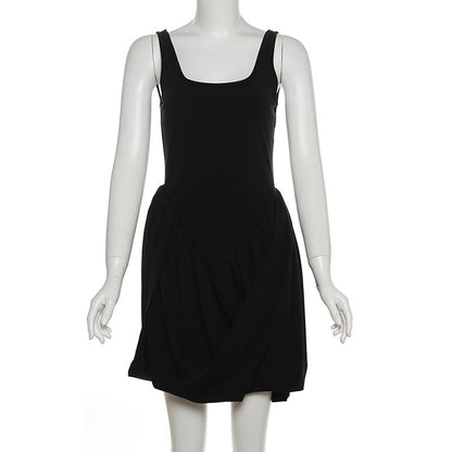 Vestido irregular sin mangas de color sólido casual de moda para mujer