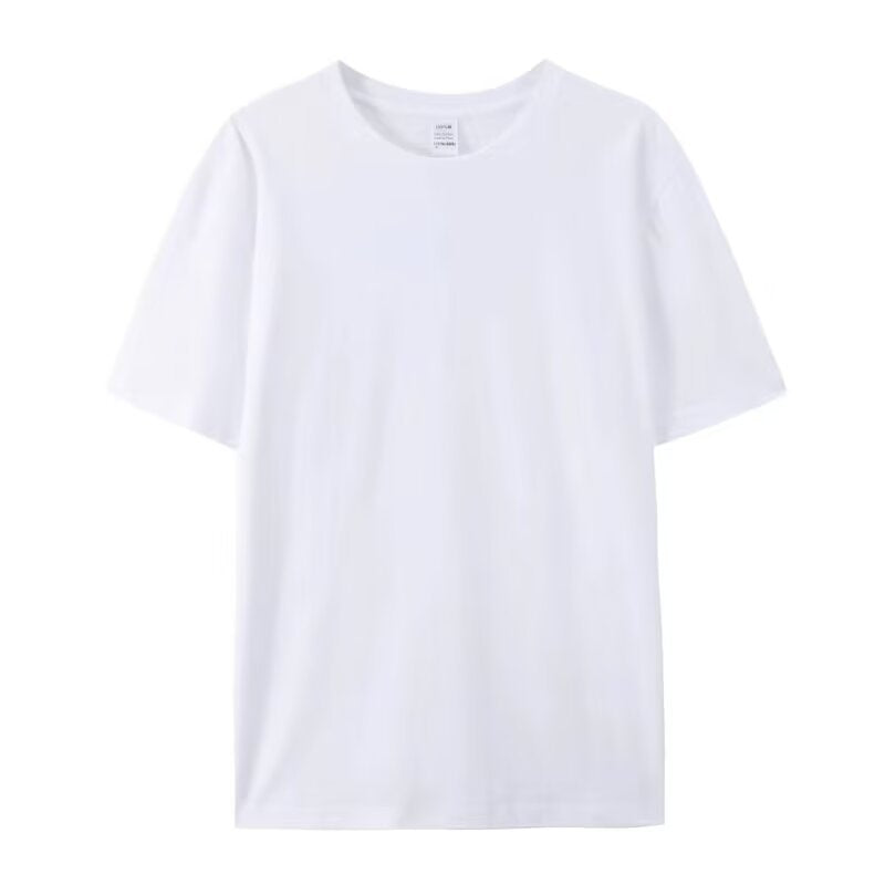Camiseta básica holgada informal de color liso con cuello redondo para mujer