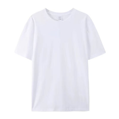 Camiseta básica holgada informal de color liso con cuello redondo para mujer