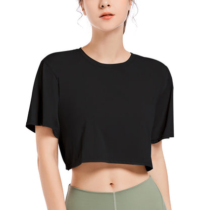 Women Casual Ice Silk Quick-Drying Short-Sleeve Loose Sports T-Shirt