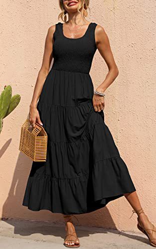 Vestido casual básico de verano para mujer, liso, corte A, estilo swing