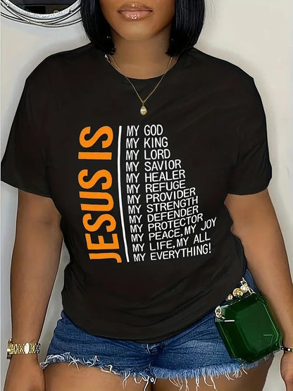Camiseta informal de manga corta con estampado de dibujos animados para mujer