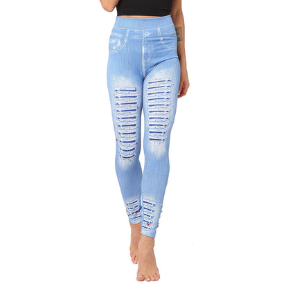 Women High Waist Printed Casual Slim Fashion Leggings Pants