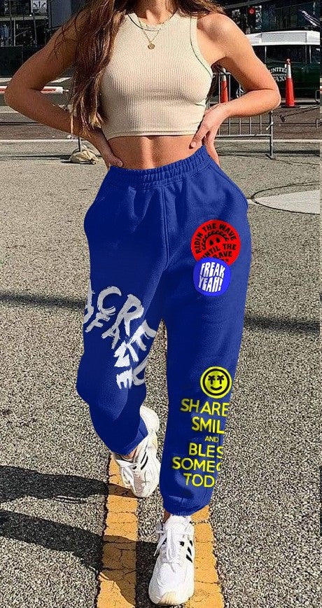 Athleisure Casual Street Fashion Street Women Letter Thickened Sweatpants