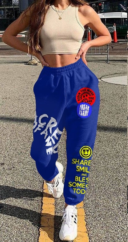 Athleisure Casual Street Fashion Street Women Letter Thickened Sweatpants