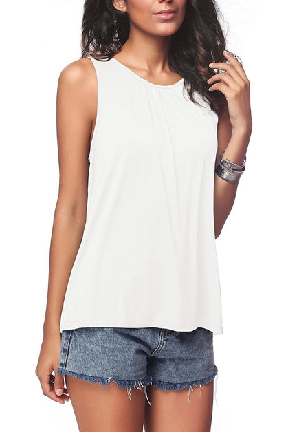 Women Casual Basic Plus Size Summer Solid Color Loose Tank Top
