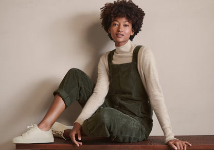 Women Fashion Solid Color Corduroy Casual Pocket Strap Jumpsuits