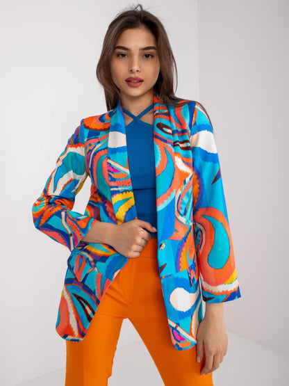 Chaqueta de traje con estampado multicolor informal a la moda para mujer