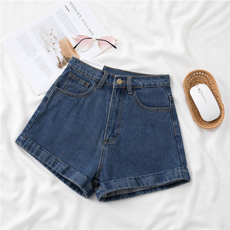 Pantalones cortos vaqueros de pierna ancha, rectos, finos y a la moda de verano para mujer