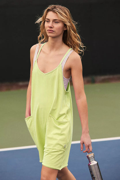 Summer Women Casual Pocket Strap Rompers