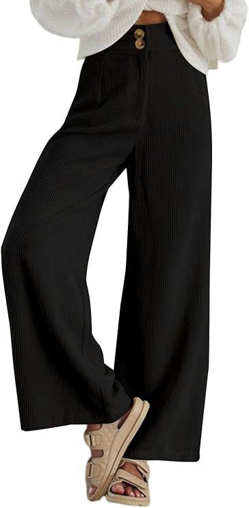 Pantalones casuales elásticos de pana con doble botón para mujer de otoño e invierno