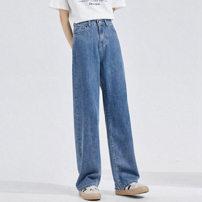 Vaqueros rectos casuales holgados a la moda para mujer