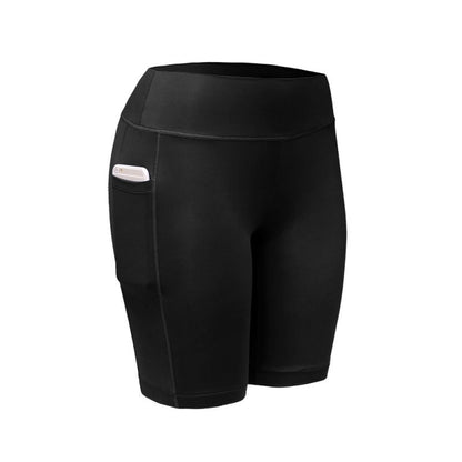 Pantalones cortos deportivos de yoga y motociclista de cintura alta, elásticos, de color sólido, informales, a la moda para mujer