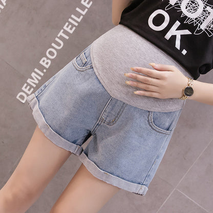 Pregnant Women Fashion Casual Belly Denim Shorts