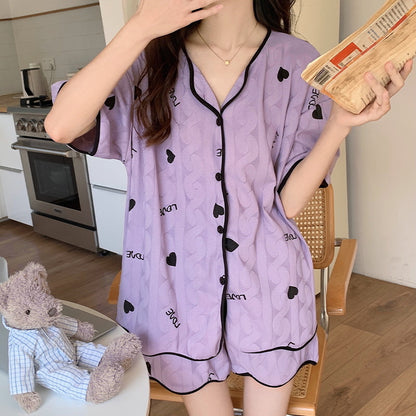 Conjunto de pijama informal de manga corta y pantalones cortos para mujer