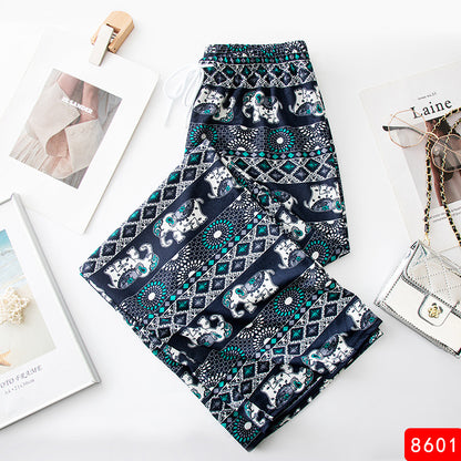 Women Casual Loose Elephant Print Pants