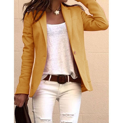 Chaqueta blazer informal de manga larga a la moda para mujer
