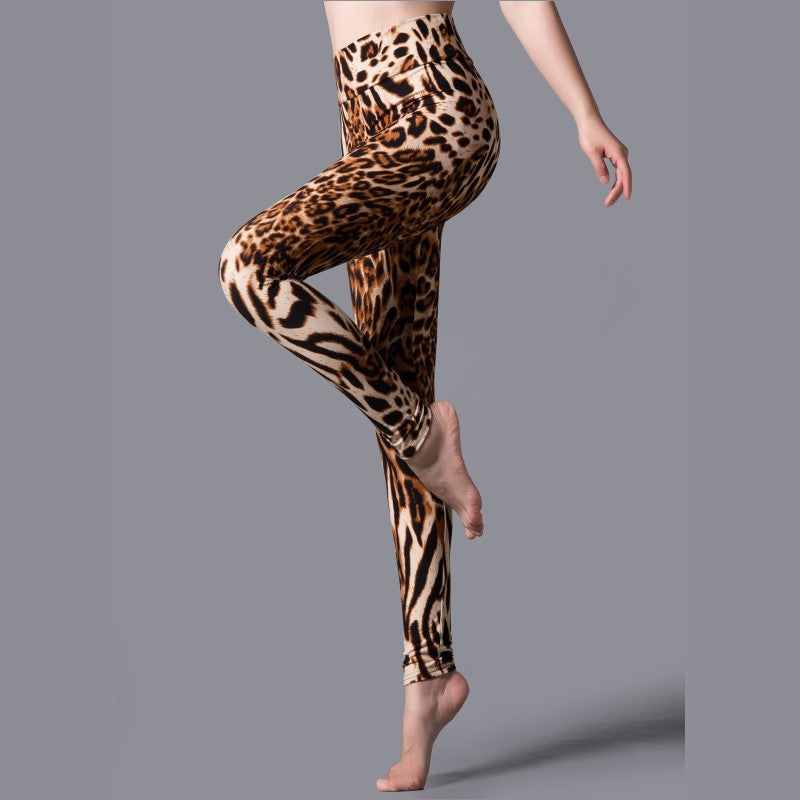 Women Casual High Waist Leopard Print Skinny Leggings