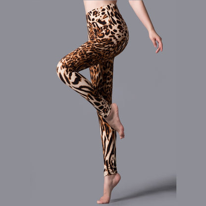 Women Casual High Waist Leopard Print Skinny Leggings