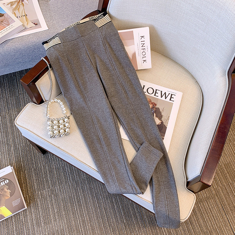 Women Casual Plus Size Solid Color Loose Leggings