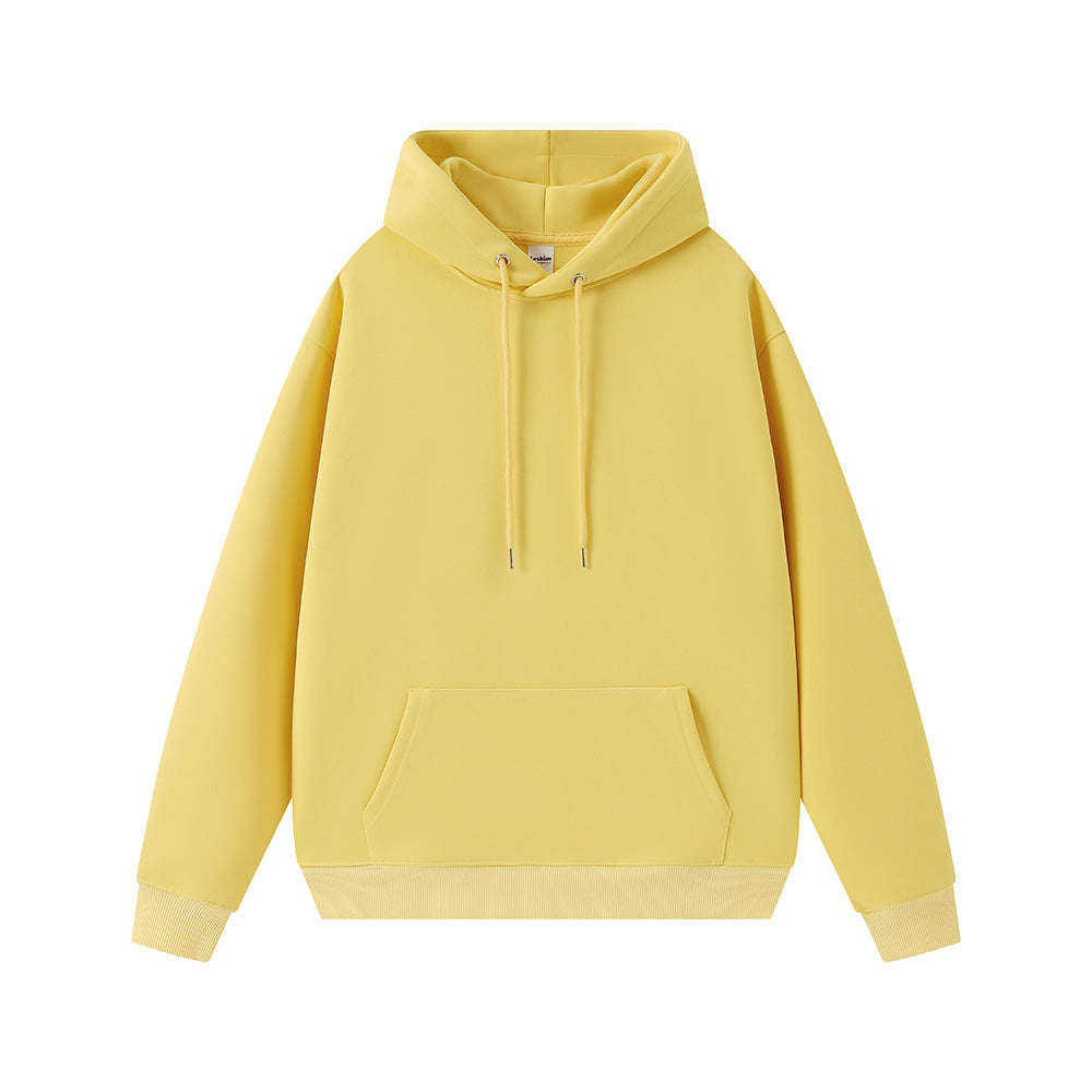 Sudadera con capucha informal holgada de manga larga con bolsillos y color liso para mujer