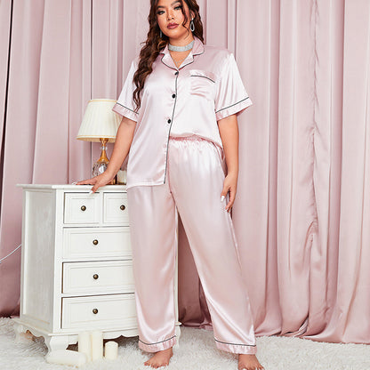 Conjunto de pijama informal de dos piezas de moda para mujer de talla grande