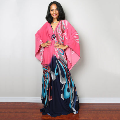 Polyester Printed Loose Woven Robe Vacation Casual Beach Bikini Coverup Women Loose Dress