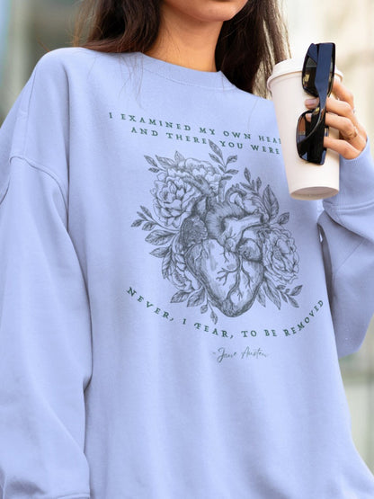 Women Loose Casual Floral Letter Print Round Neck Long Sleeve Sweatshirt